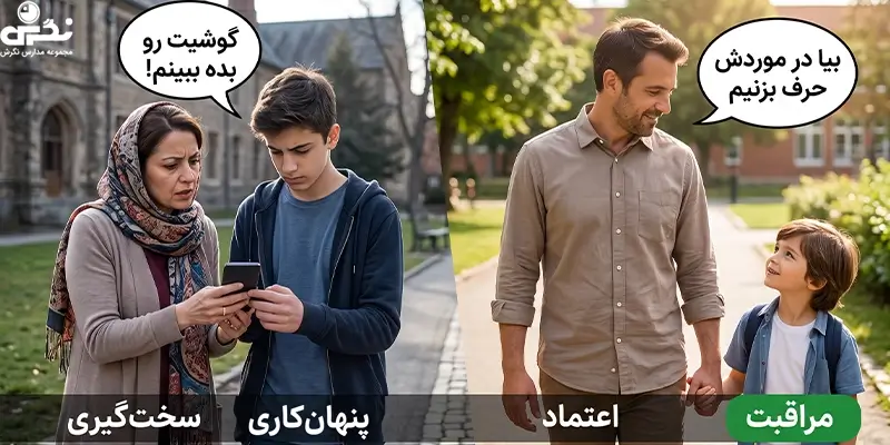تفاوت مراقبت و کنترل فرزند